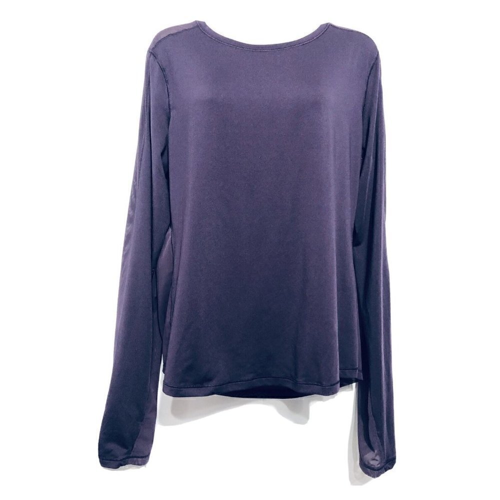 Victoria Sport Womens Large Body Wick Top Sheer Back Long Sleeve Running